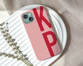 Blush Rosa Handytasche mit Monogramm: Personalisiertes Monogramm, iPhone & Galaxy