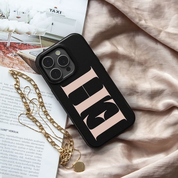 Monogram Case For iPhone 15, 14 Pro Max, Personalized Phone Case For Samsung Galaxy S23, S22 Ultra, Plus, Pixel 7, MagSafe Case For iPhone