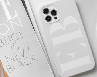 Funda personalizada con monograma para iPhone: cubierta minimalista con inicial blanca y opción MagSafe