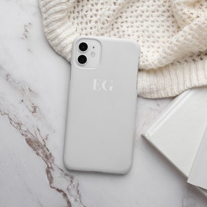 Monogramm weiße Hülle für iPhone 14, 13, 12 Pro Max, benutzerdefinierte Telefonhülle für Samsung Galaxy S23, S22 Ultra, Pixel 7, MagSafe Hülle für iPhone