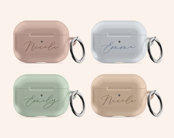 Personalised Pastel AirPods Case: Protective Polycarbonate, Custom Name