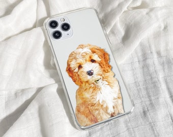 Custom Watercolor Pet Portrait Phone Case: Personalised Dog & Cat Gift