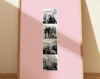 Personalised Pink Photo Booth Strip, Framed Print, Custom Multi Photo Wall Art