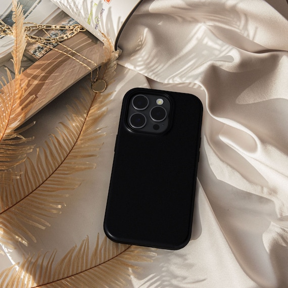 Plain Black Protective Phone Case: iPhone, Galaxy, Pixel