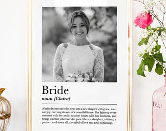 Personalised Bride Photo Print: Wedding or Bridal Shower Gift