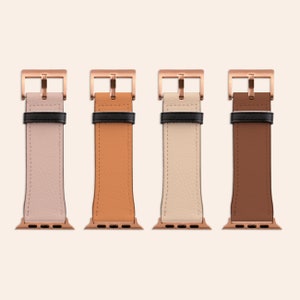 Couleurs nues Apple Watch Band Apple Watch Series 8 7 6 5 4 3 SE Ultra Vegan Faux Leather Watch Strap 38mm 40mm 41mm 42mm 44mm 45mm Etsy France