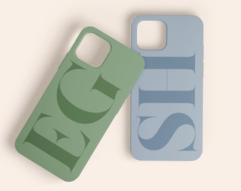Personalisierte Initialen Hülle für iPhone 15, 14 Pro Max, personalisierte Handyhülle für Samsung Galaxy S23, S22 Ultra, Plus, MagSafe Hülle für iPhone