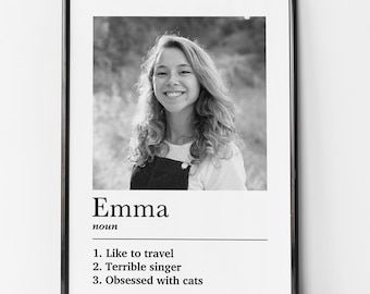 Personalised Name Definition Print: Custom Photo & Unique Definitions
