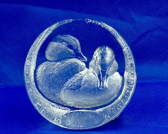 Mats Jonasson Sweden Crystal Duck Paperweight