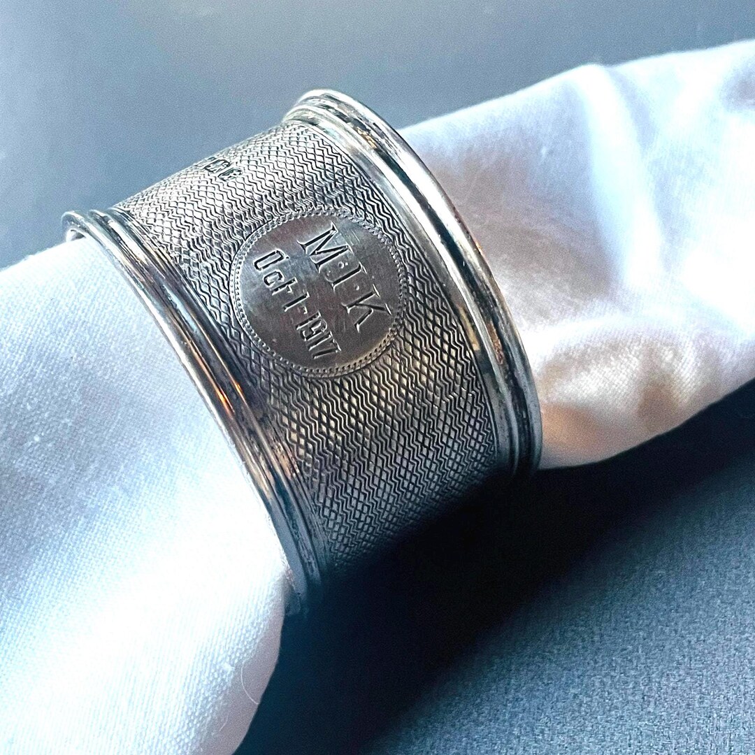 Antique Sterling Silver Napkin Ring Dated 1917 - Etsy