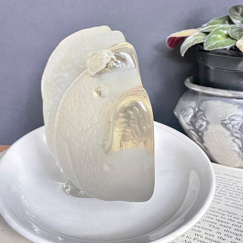 Clear Frosted Glass Viking Rhinoceros Bookend Etsy