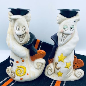 Pair of Ghost Halloween Candle Holders Midwest of Cannon Falls
