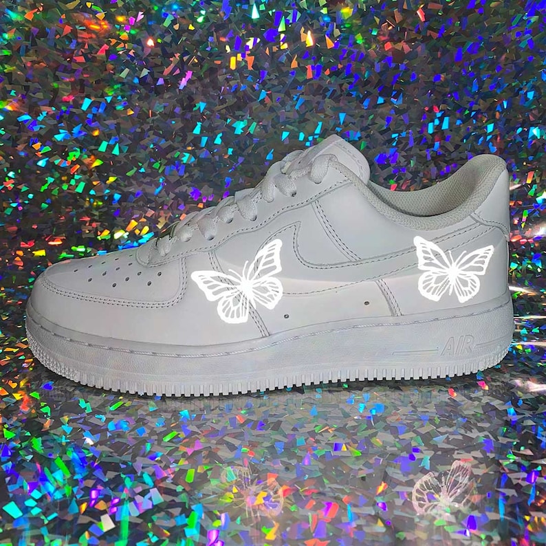Butterfly 3M Reflective Custom Air Force 1 Sneaker Black ...