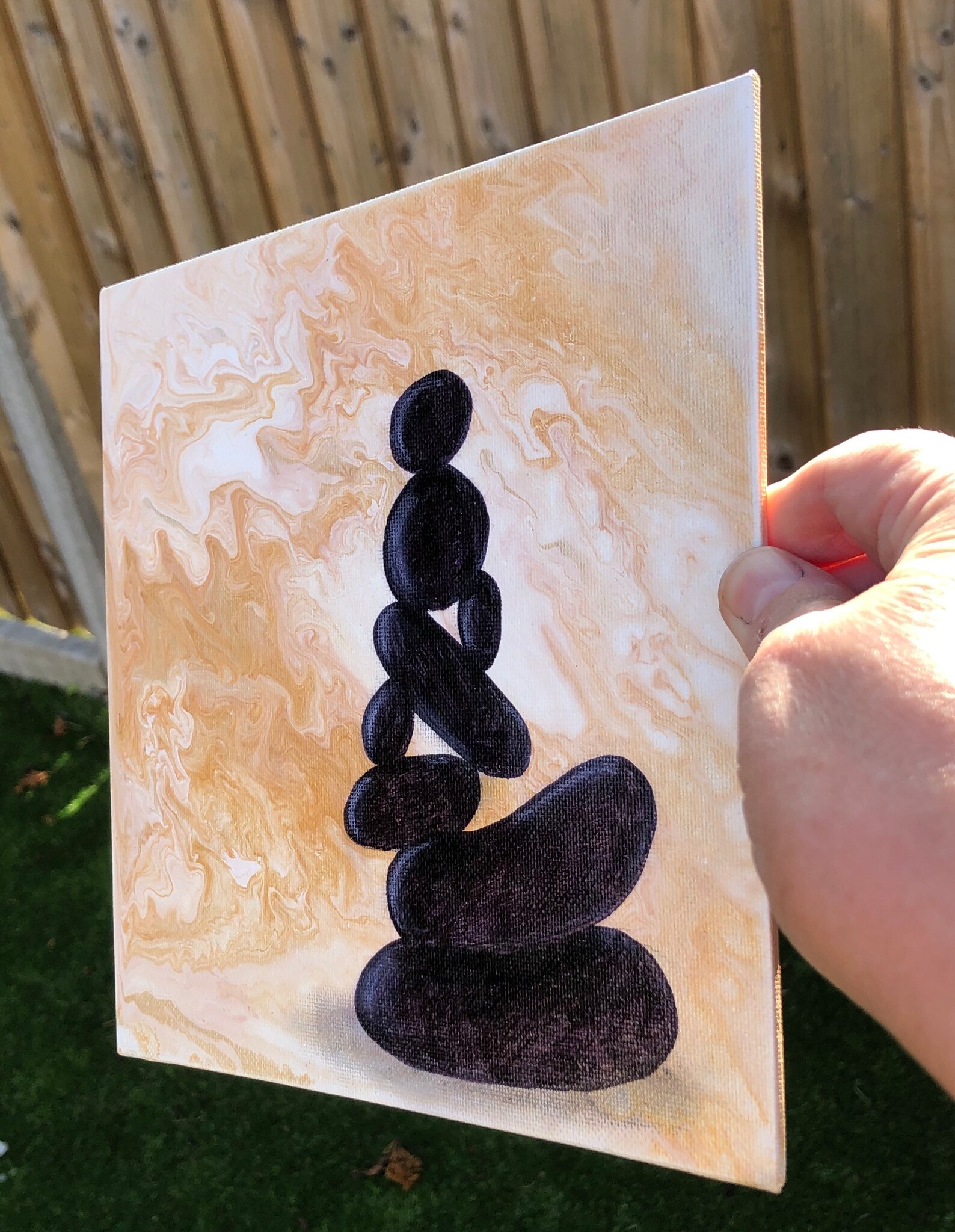 Zen acrylic painting pour painting abstract art wall Etsy