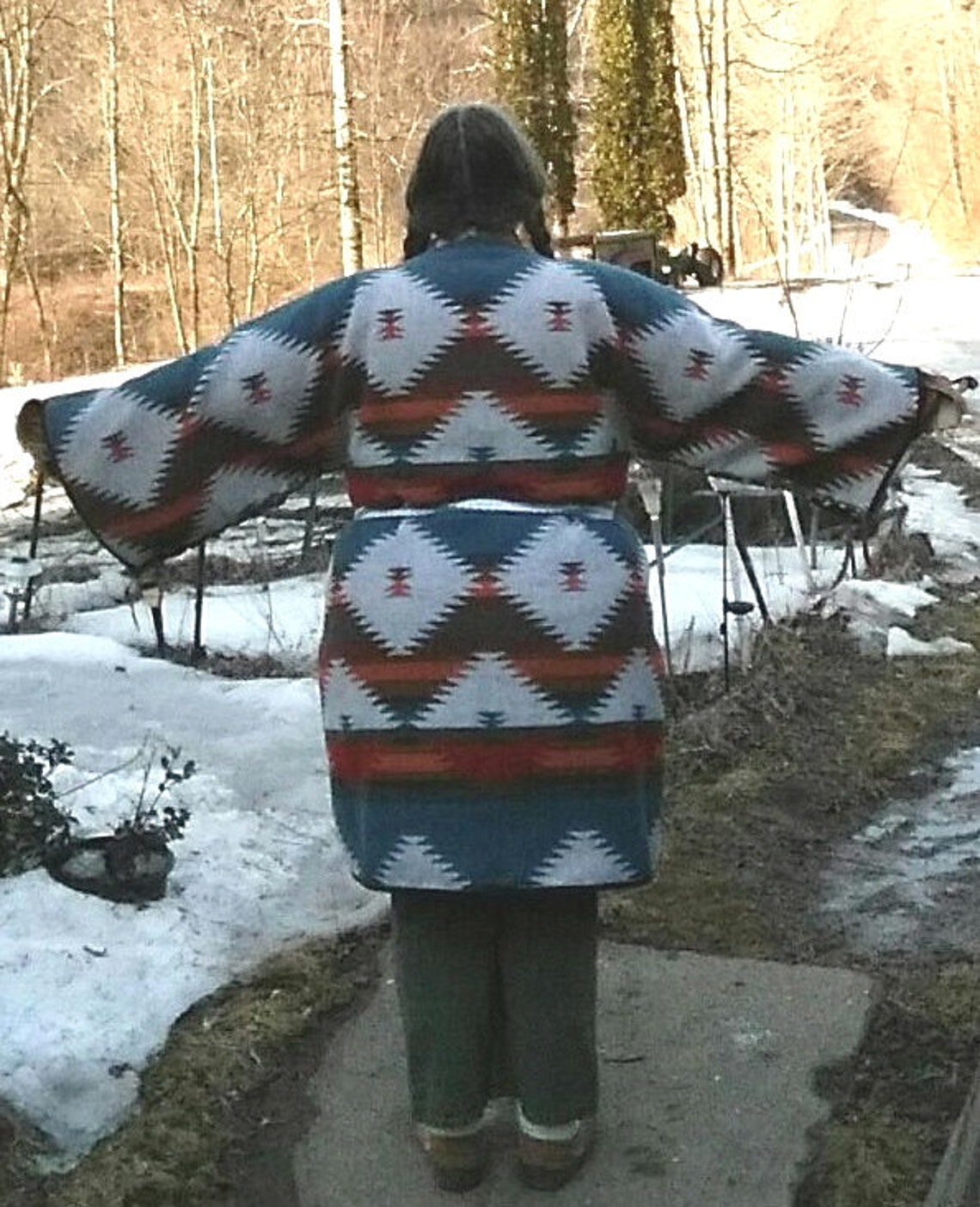 Capote Coat Native American Style Wool Blend Capote Coat Etsy