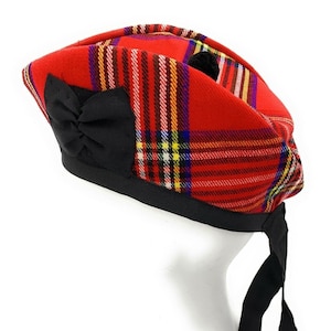 Royal Stewart Tartan Pure Wool Glengarry Pipe Band Piper Hat 50 - 64 Unisex