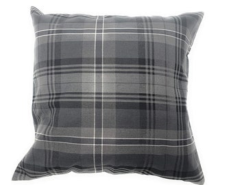grey check cushion covers