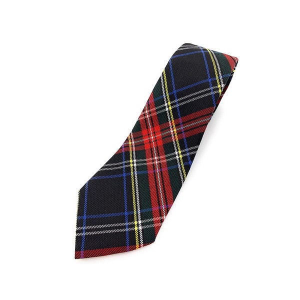 Men's Stewart Black Tartan Necktie