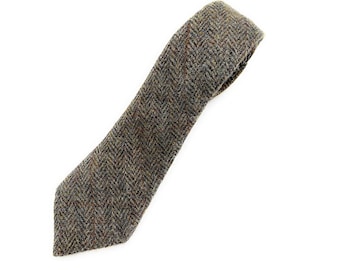 Men's Harris Tweed Tie Brown Herringbone