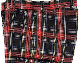 Stewart Black Tartan Trousers Dress Golf Waist 30 46