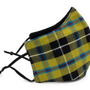Cornish National Tartan Face Cover With Adjustable Straps Triple Layered Reusable Washable