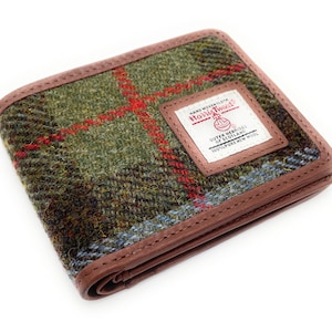 Men's Harris Tweed MacLeod Real Leather Trifold Wallet Purse