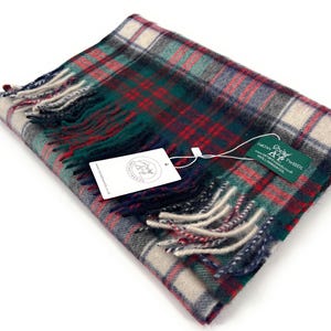 Macdonald Dress Large Tartan Scottish Clan Scarf 100% Lambswool Unisex 180cm x 30cm