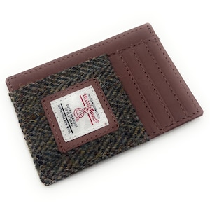Harris Tweed Marrón Herringbone Pequeño Compacto Tarjetero Monedero ID Tarjeta Ventana Unisex