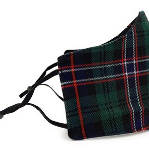 Scottish National Tartan Face Cover With Adjustable Straps Triple Layered