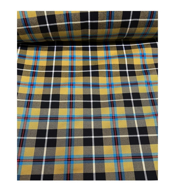 Cornish National Tartan Fabric Polyester Blend Made in the UK