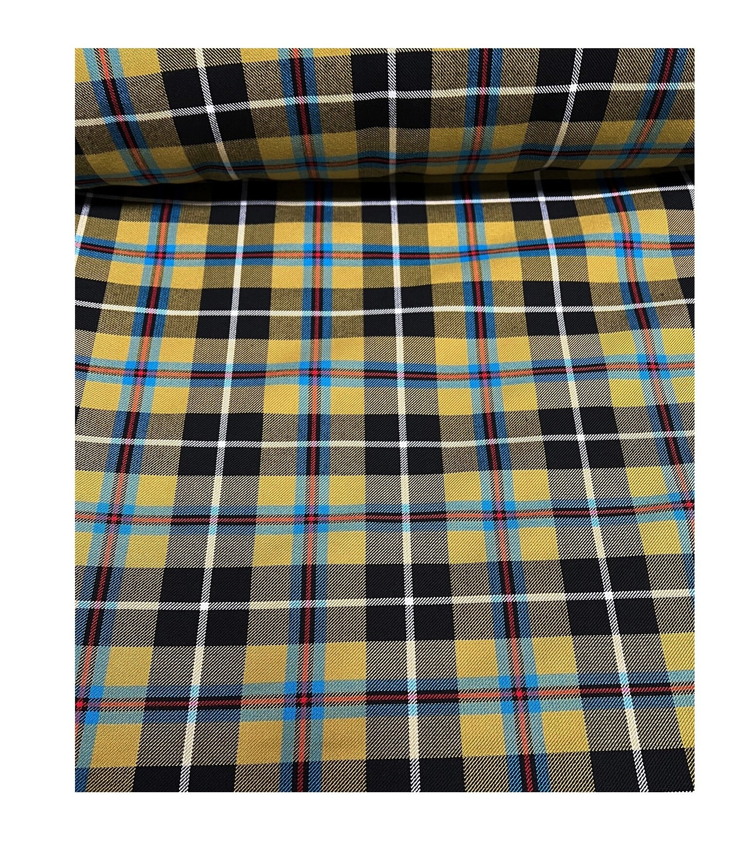 Cornish National Tartan Fabric Polyester Blend Made in the UK