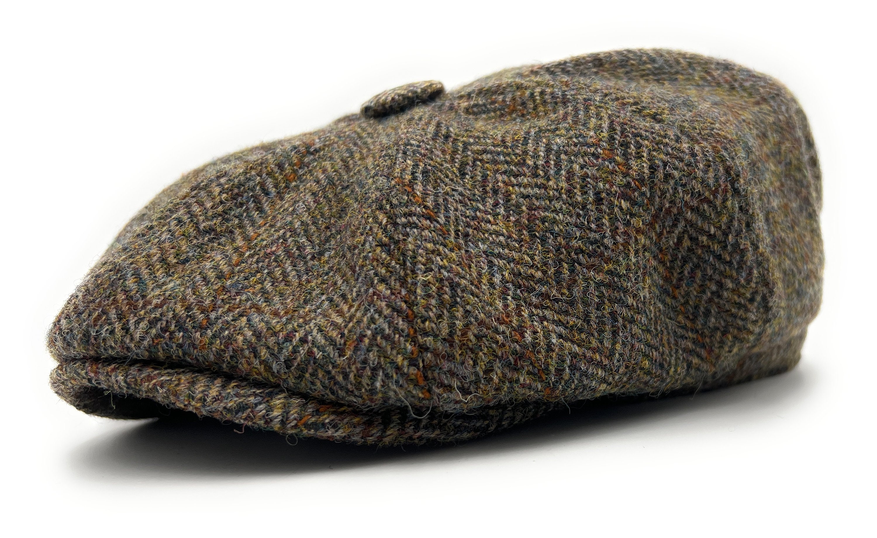 帽子 RRL HARRIS TWEED NEWSBOY CAP Men's Harris Tweed Brown Herringbone Newsboy Cap Comfort Fit