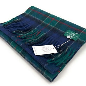 Colquhoun Modern Tartan Scottish Large Clan Scarf 100% Lambswool Unisex 180cm x 30cm