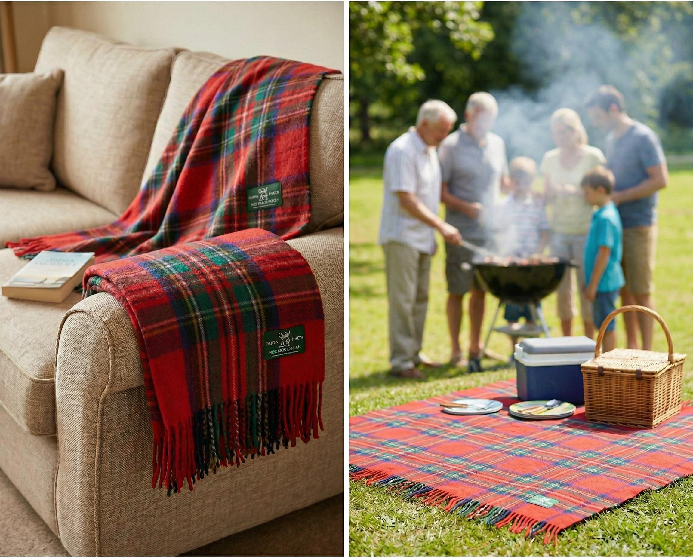 Royal Stewart Tartan 100% New Wool Blanket Throw Brand New