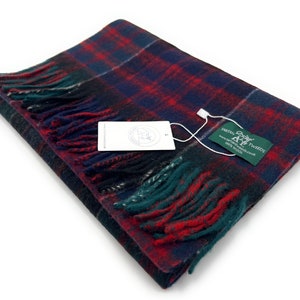 Macdonald of Clanranald Tartan Scottish Clan Scarf 100% Lambswool Unisex 180cm x 30cm