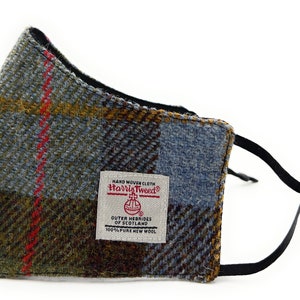 Harris Tweed Unisex Face Mask One size Adjustable Straps Reusable Washable Macleod Tartan