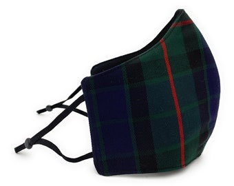 Gunn Tartan Face Cover With Adjustable Straps Triple Layered Reusable Washable