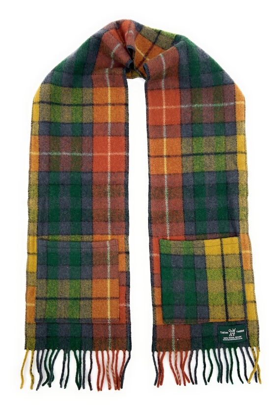 Gonna Vintage Tartan Scozzese 100% Lana Verde E Celeste - Bluette - Foto 7