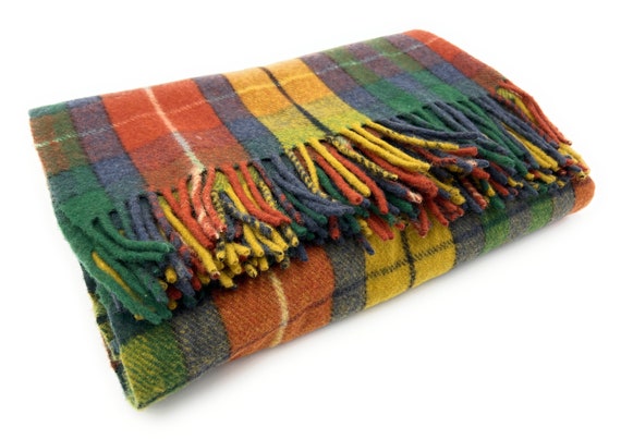 ブキャナンアンティーク 100% ウール タータン ブランケット スロー