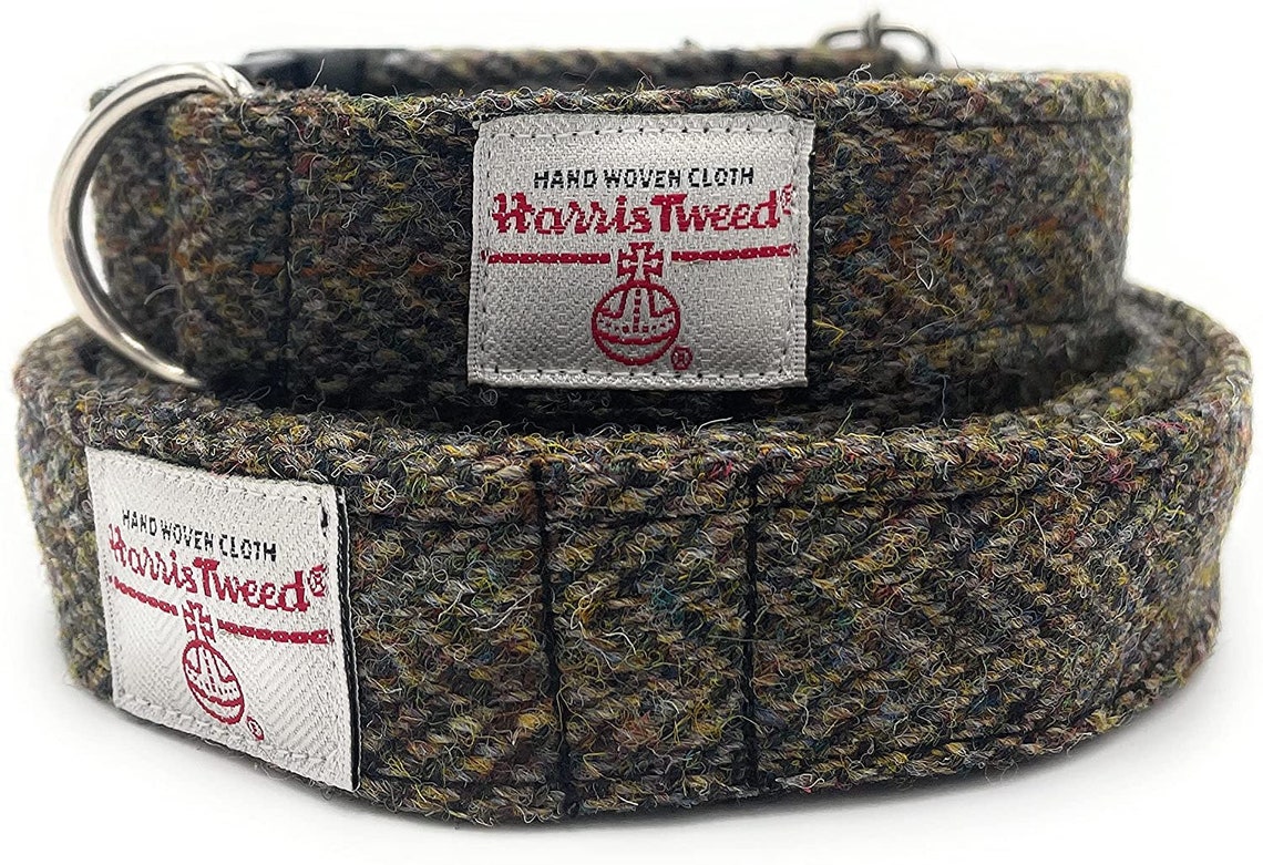 Harris Tweed Handmade Dog Collar and Lead Set Brown Etsy