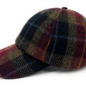 Harris Tweed Rust Check Traditionele Golf Baseball Verstelbare Cap Hat Unisex Gemaakt in Schotland
