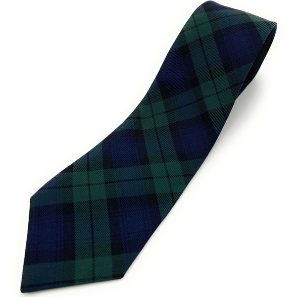 Cravate homme noire en tartan à motif tartan