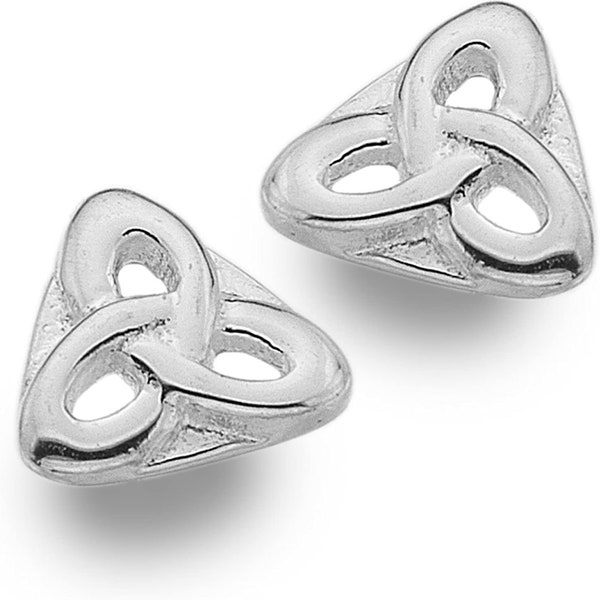 Sea Gems Sterling Silver Stud Celtic Knot Triangular