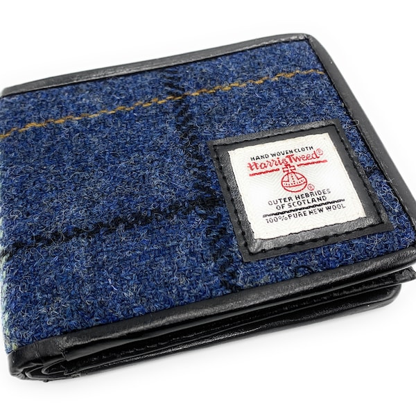 Sky Blue Harris Tweed Trifold Purse
