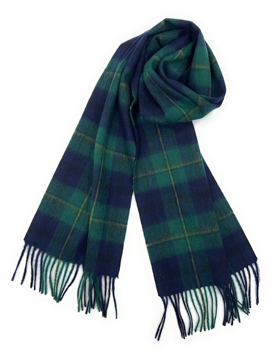 Sciarpa Tartan 100% Lana D'agnello, Moderna Buchanan, Made In Scotland, Unisex