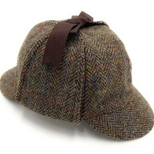 Wool Harris Tweed Brown Herringbone 