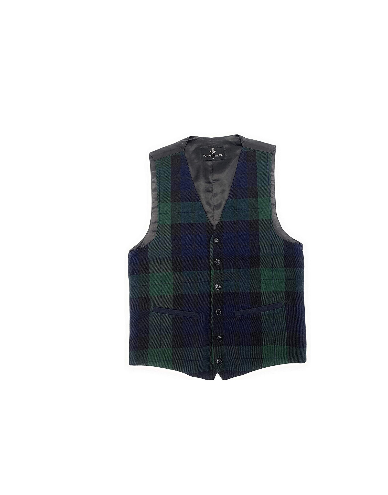 Men's Black Watch Tartan 6 Button Waistcoat Small 3XL Etsy