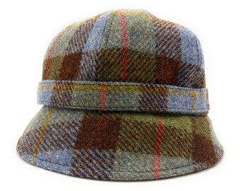 Women's Harris Tweed Macleod Tartan Flapper Hat British Made One Size