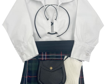 Completo kilt regolabile in tartan nazionale scozzese per neonato - 4 anni