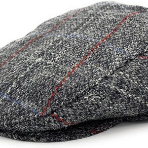 Harris Tweed Schiebermütze One-Size Grau Karo